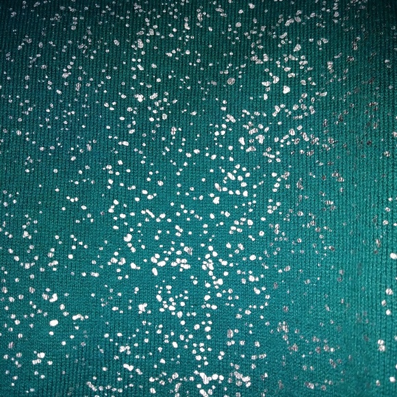 CALVIN KLEIN Turquoise w/silver for sparkle Sweater Top - Picture 3 of 4